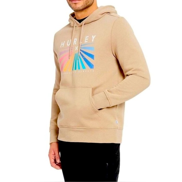 Hurley Other - Hurley Mens Pullover Hoodie Size Medium Khaki Starburst‎ Graphic Est MCMXCIX